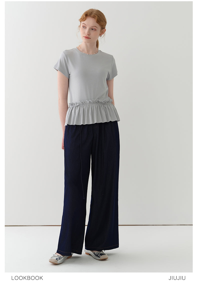T-Shirt And Ruched Hem Overlay Set