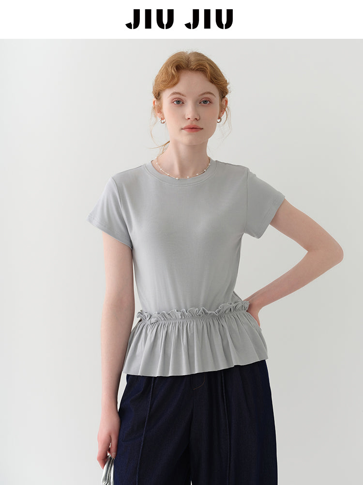 T-Shirt And Ruched Hem Overlay Set