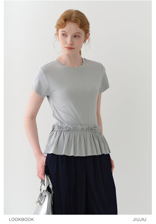 T-Shirt And Ruched Hem Overlay Set