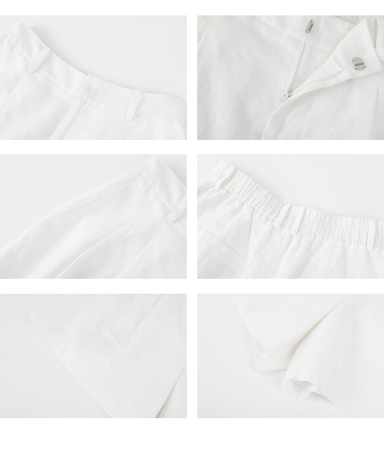 Linen High-Rise Short Pants