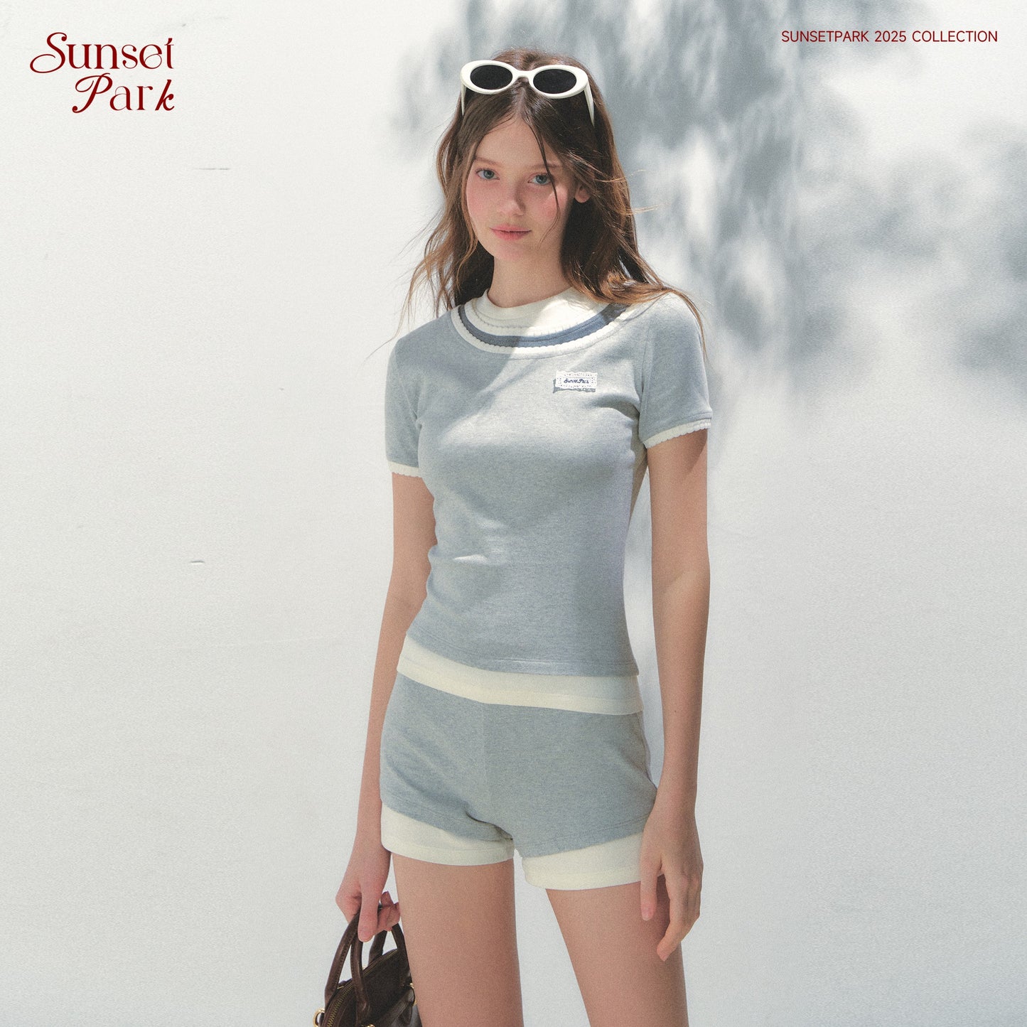 Two-Tone Scalloped Layered-Look T-Shirt & Shorts