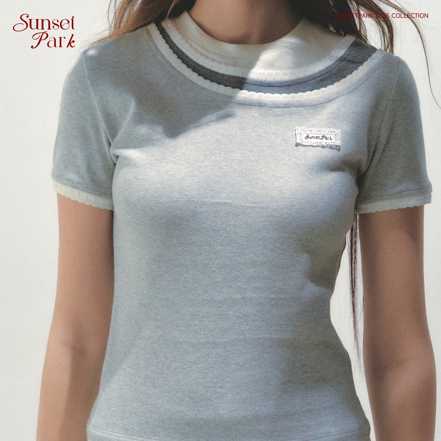 Two-Tone Scalloped Layered-Look T-Shirt & Shorts