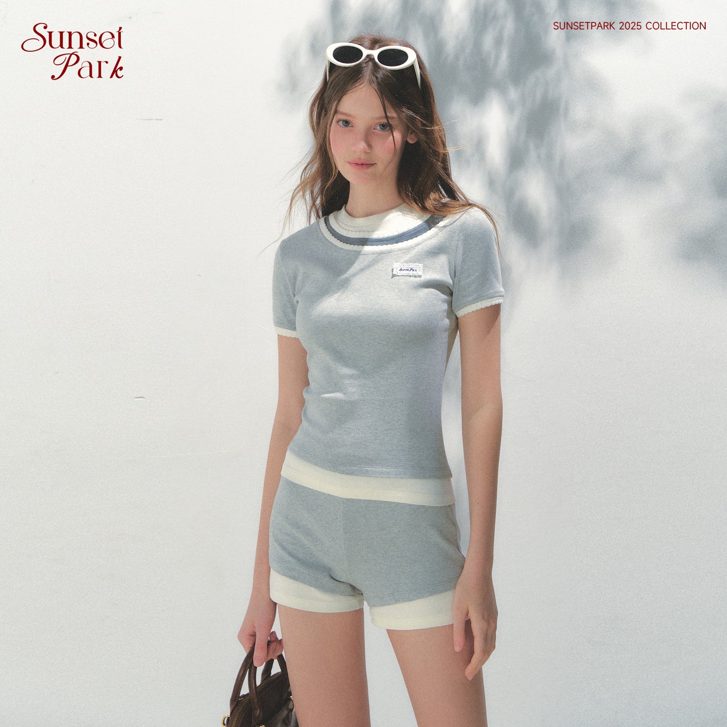 Two-Tone Scalloped Layered-Look T-Shirt & Shorts
