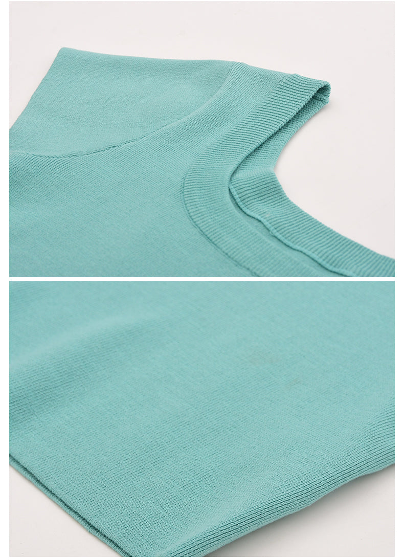 Square Neck Clean-Cut Knit Top