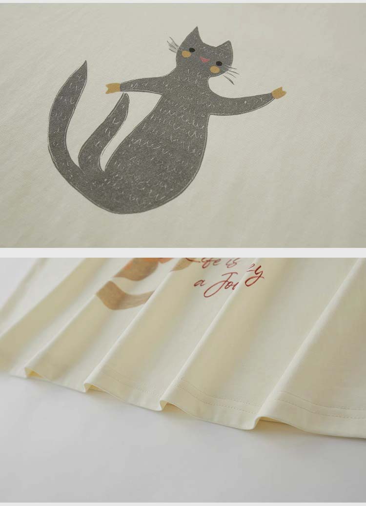 Cat Mermaid Illustration T-Shirt