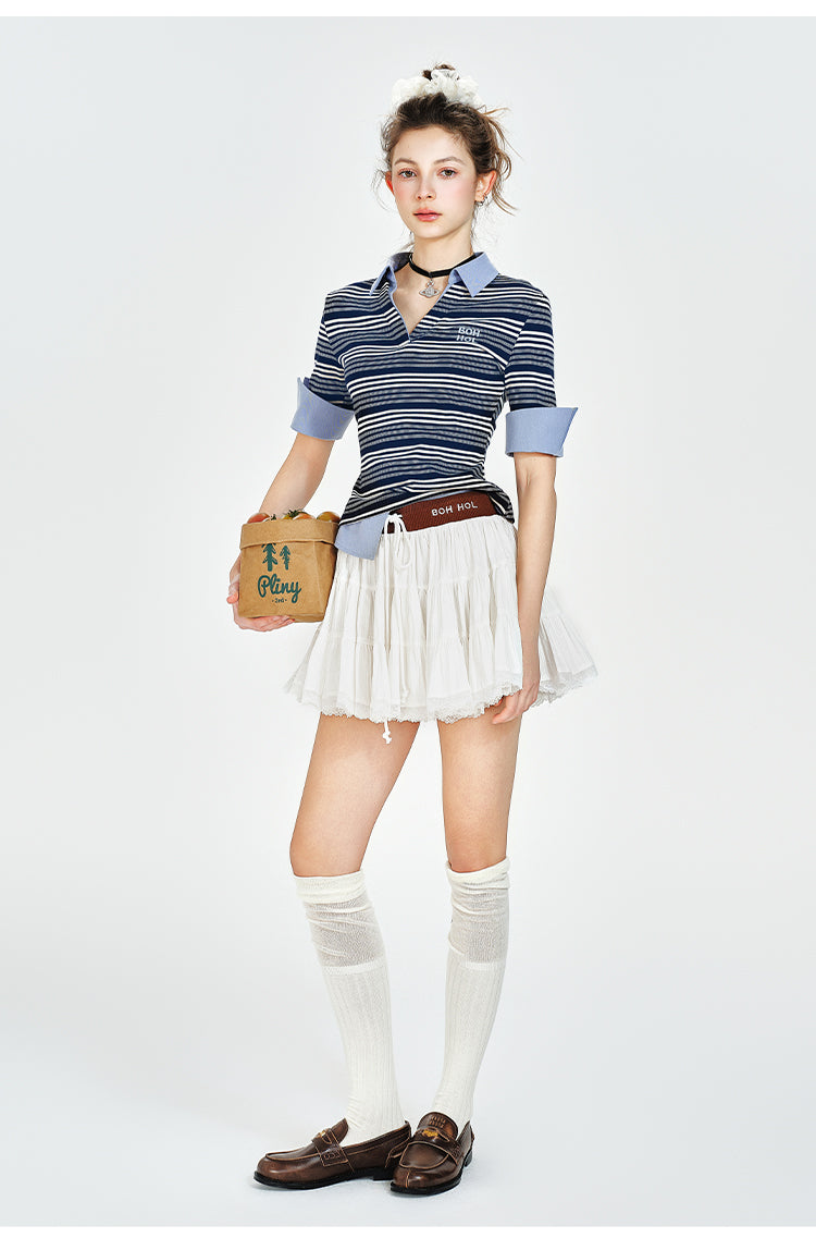 Voluminous Crinkle Cotton Mini Skirt