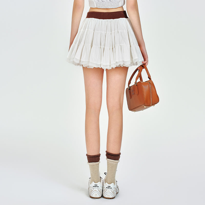 Voluminous Crinkle Cotton Mini Skirt