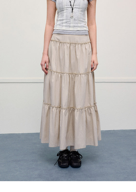 Panelled Maxi Skirt With Subtle Ruffle