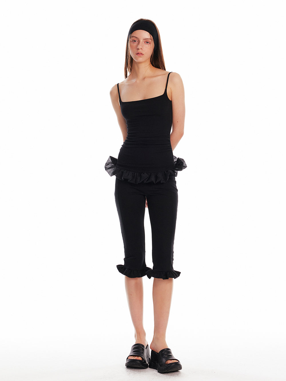 Ruffle-Trim Fitted Camisole Top