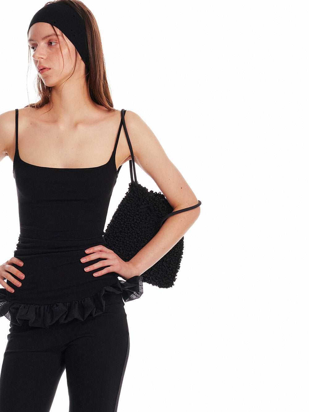Ruffle-Trim Fitted Camisole Top