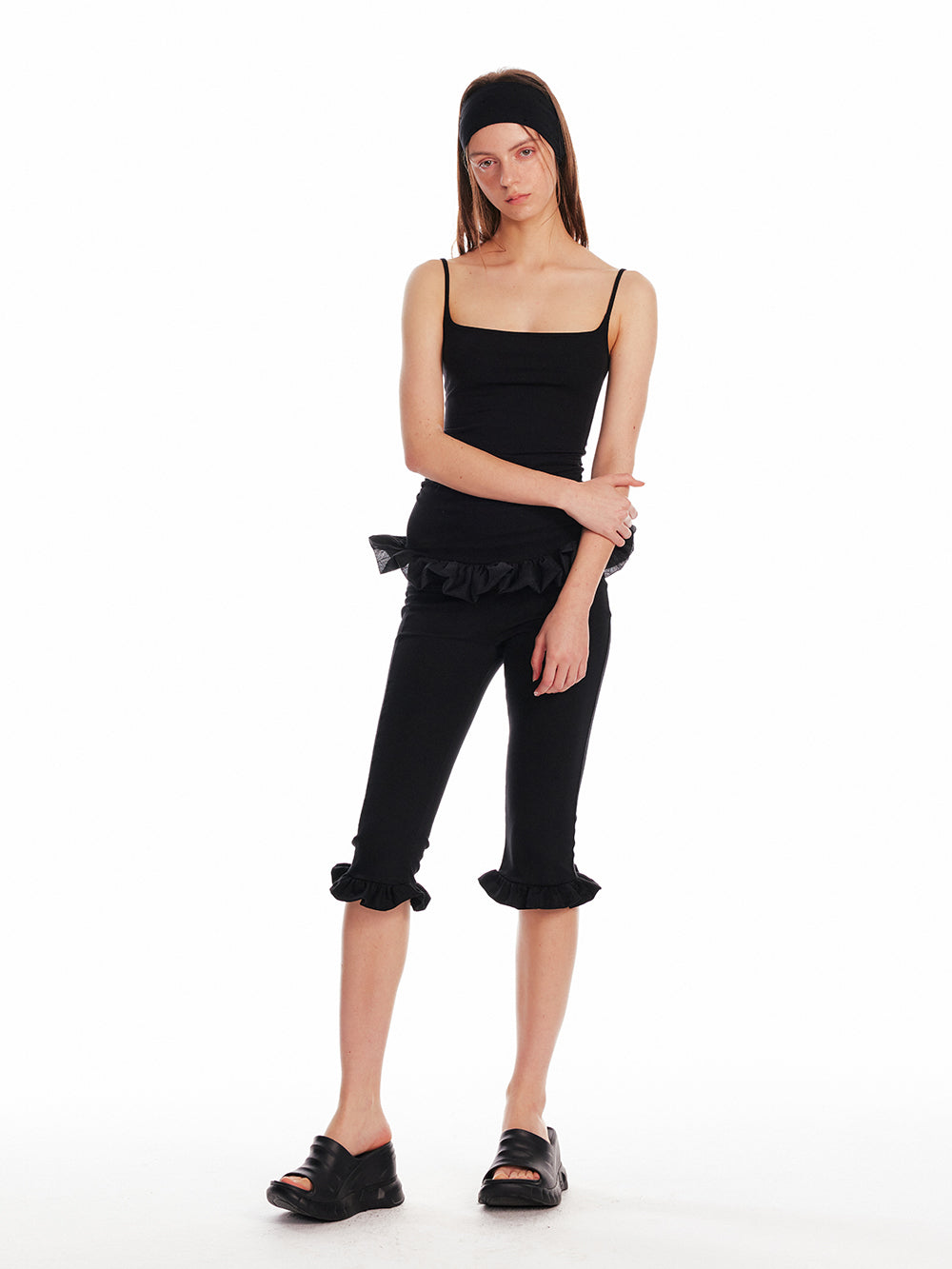 Ruffle-Trim Fitted Camisole Top
