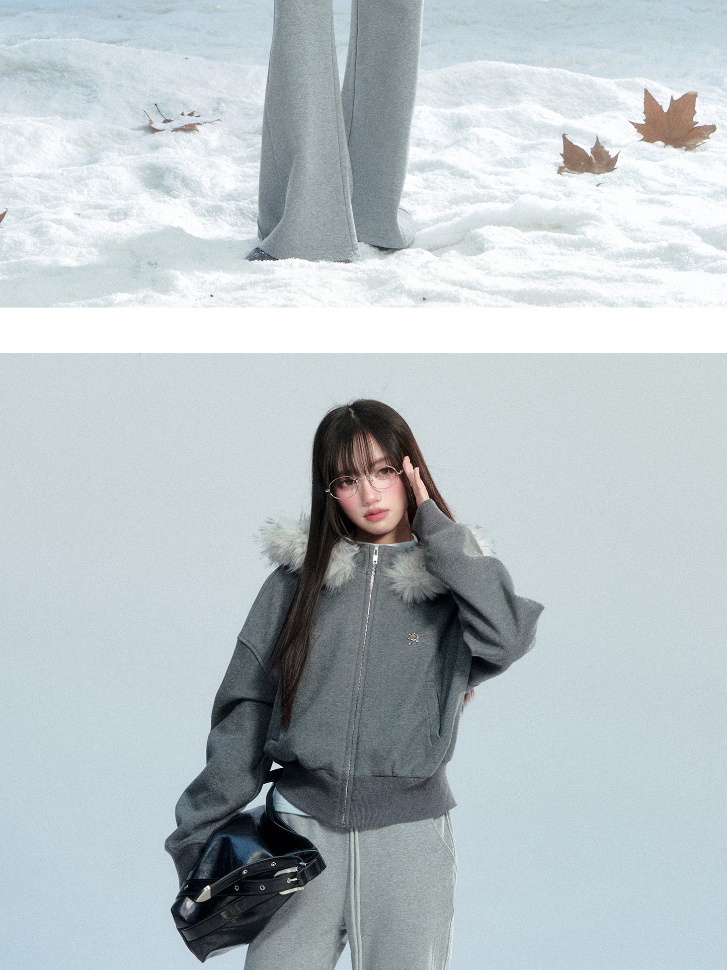 Zip-Up Hoodie With Fur Trim