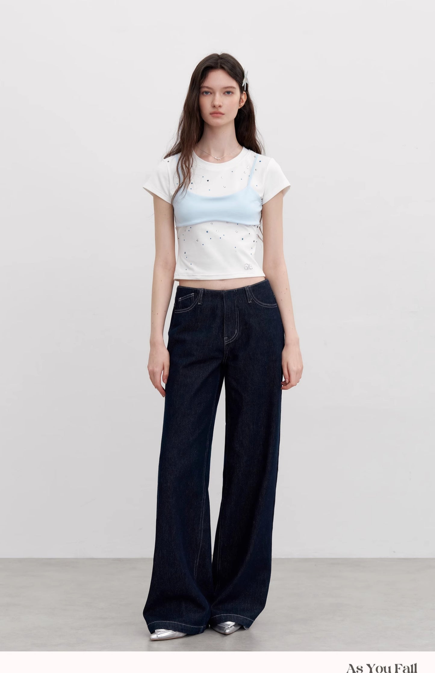 Flared Jeans With Logo Stitched Pockets