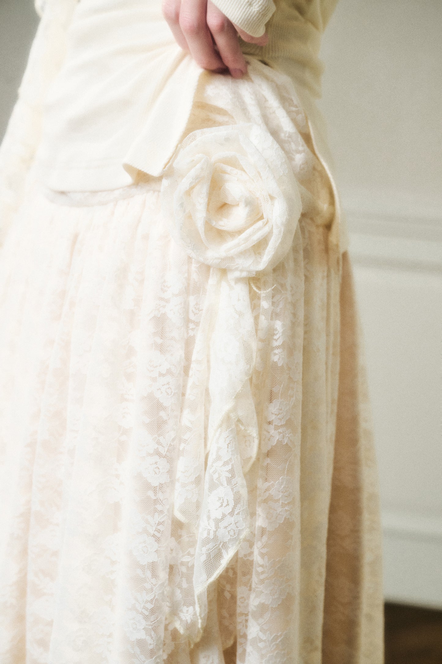 Asymmetric One-Shoulder Fitted Top And Lace Skirt