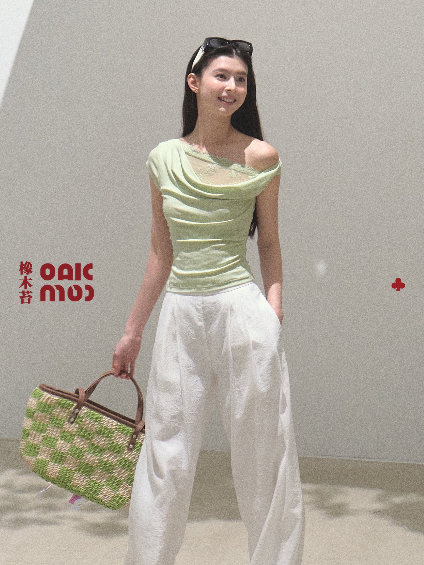 Off-Shoulder Draped Top With Lace Detail