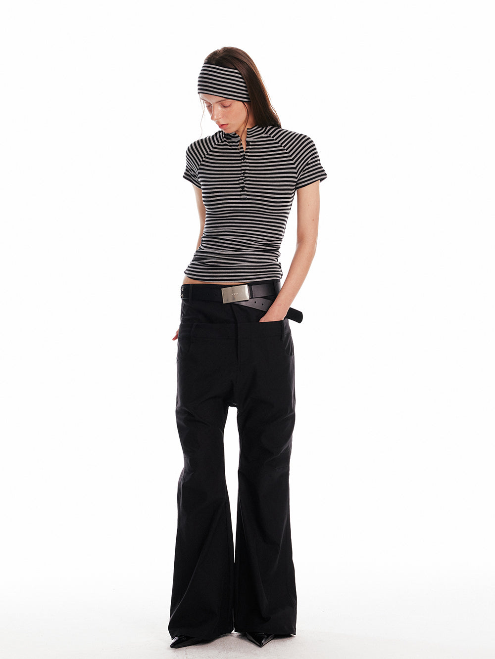 Double-Waist Flare Pants