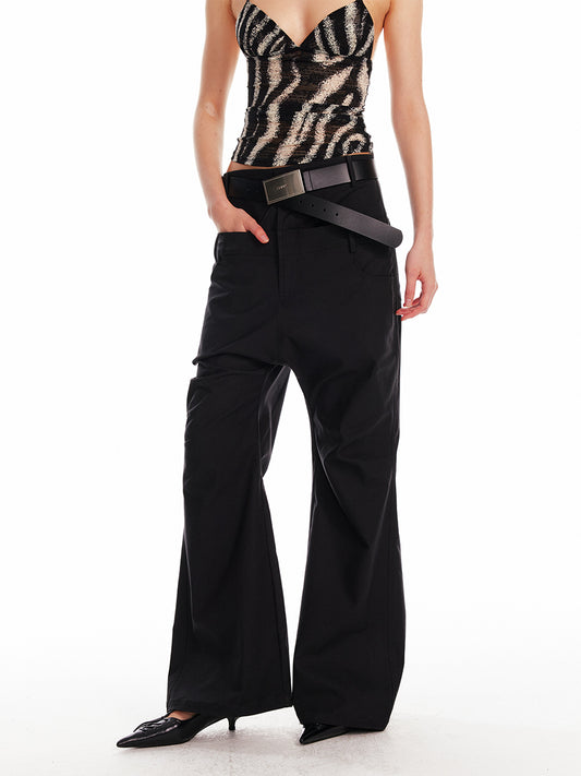 Double-Waist Flare Pants