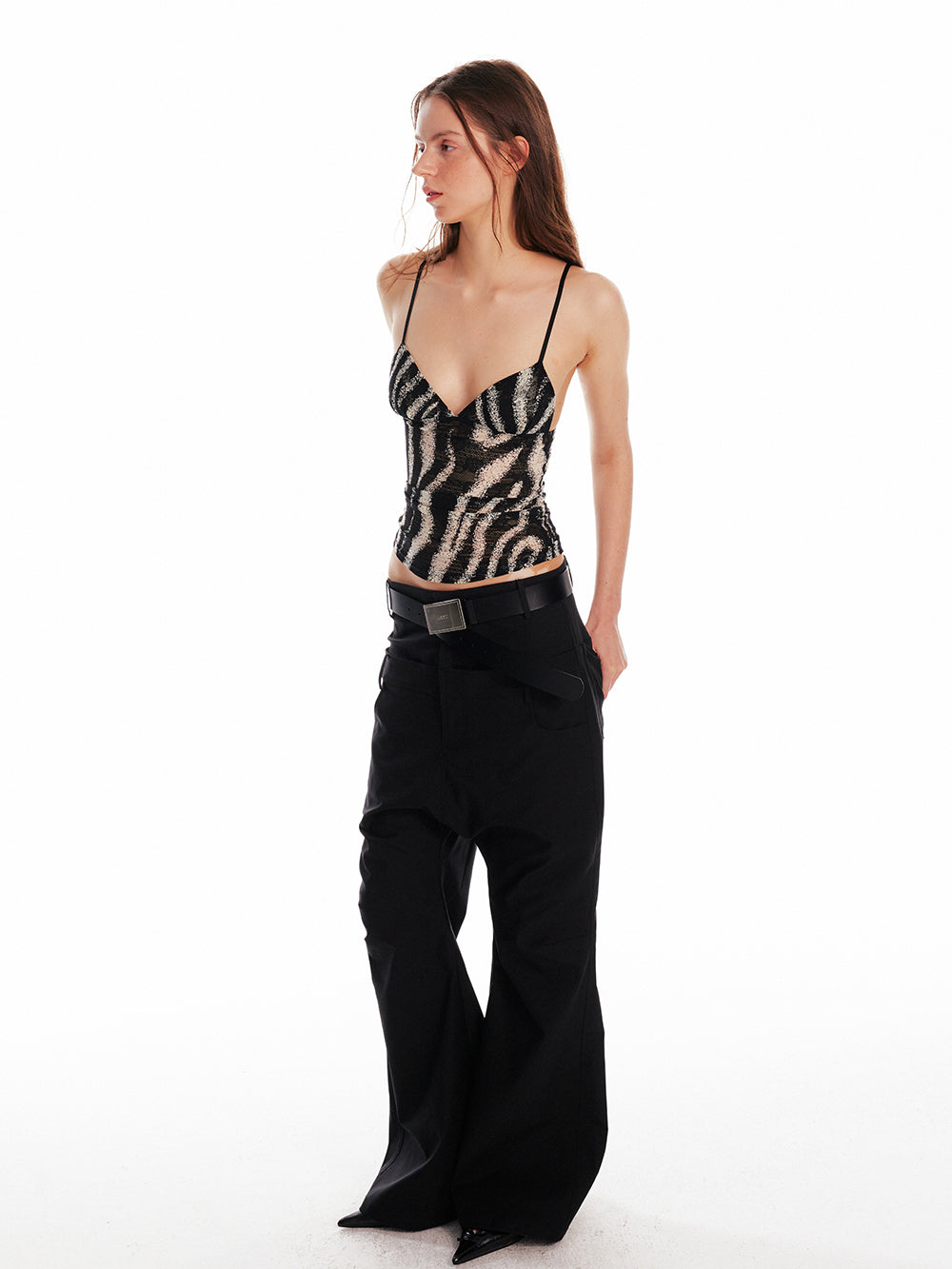 Double-Waist Flare Pants
