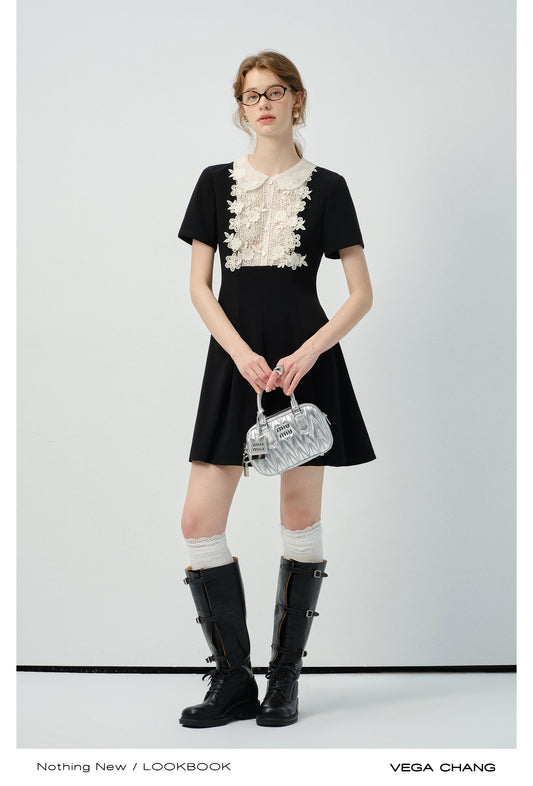 Peter Pan Collar Delicate Floral Lace Dress