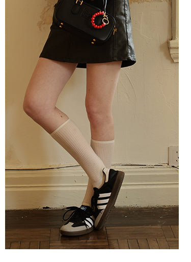 High Waist A-Line Faux Leather Skirt