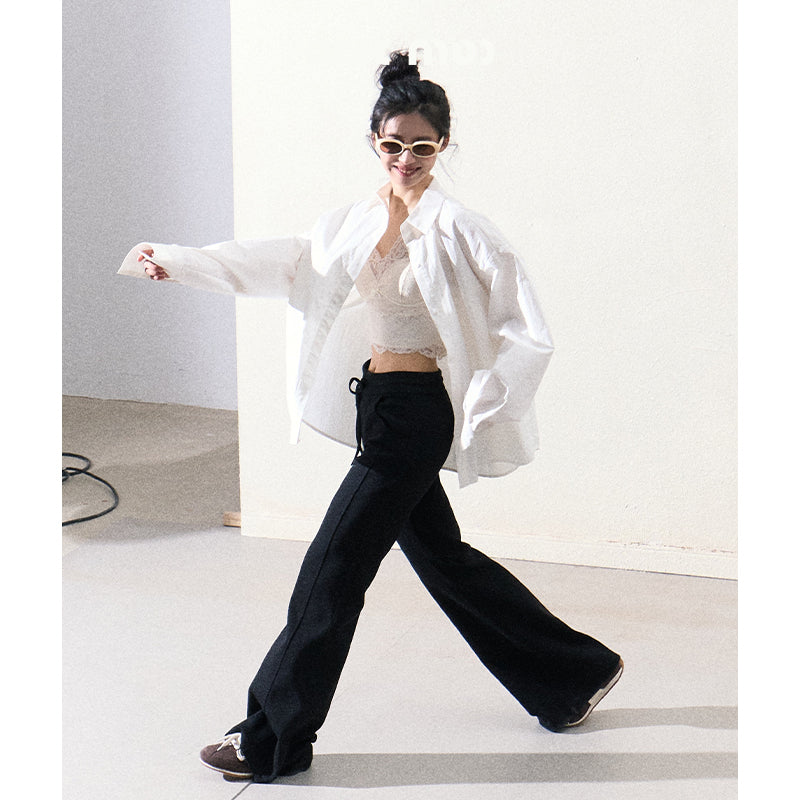 Casual Sporty Flared Trousers
