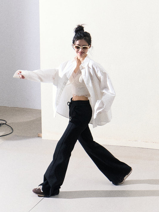 Casual Sporty Flared Trousers