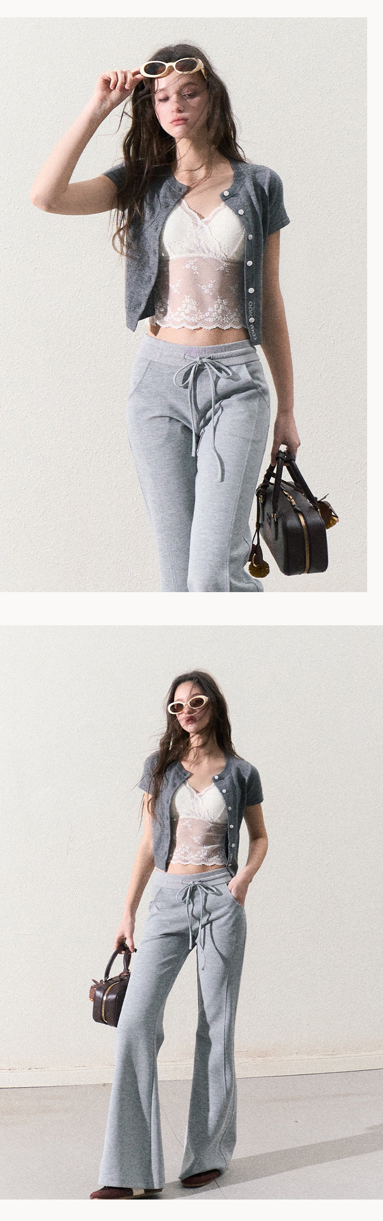 Casual Sporty Flared Trousers