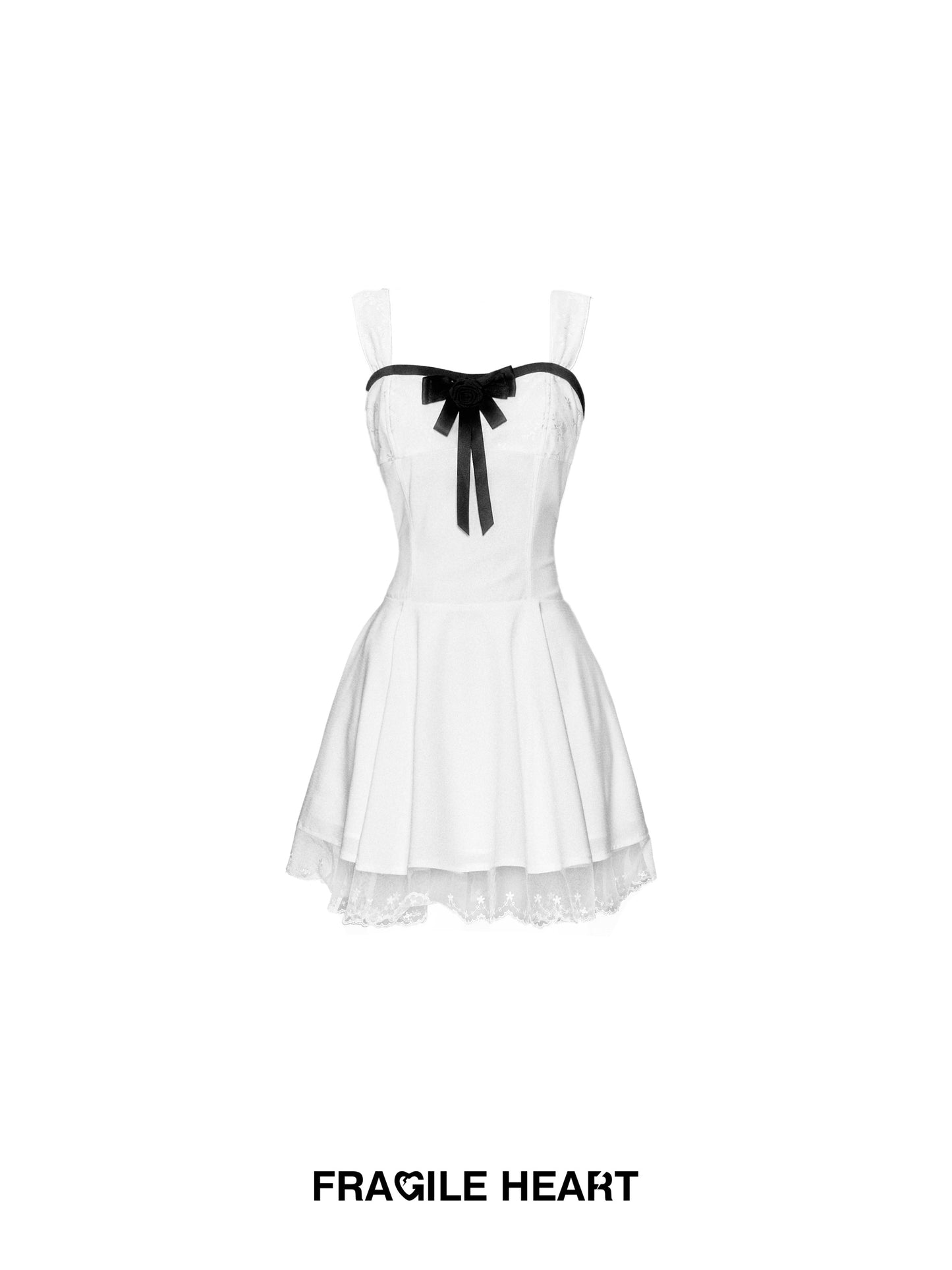 Strapped Bustier Style Dress With Contrasted Bow