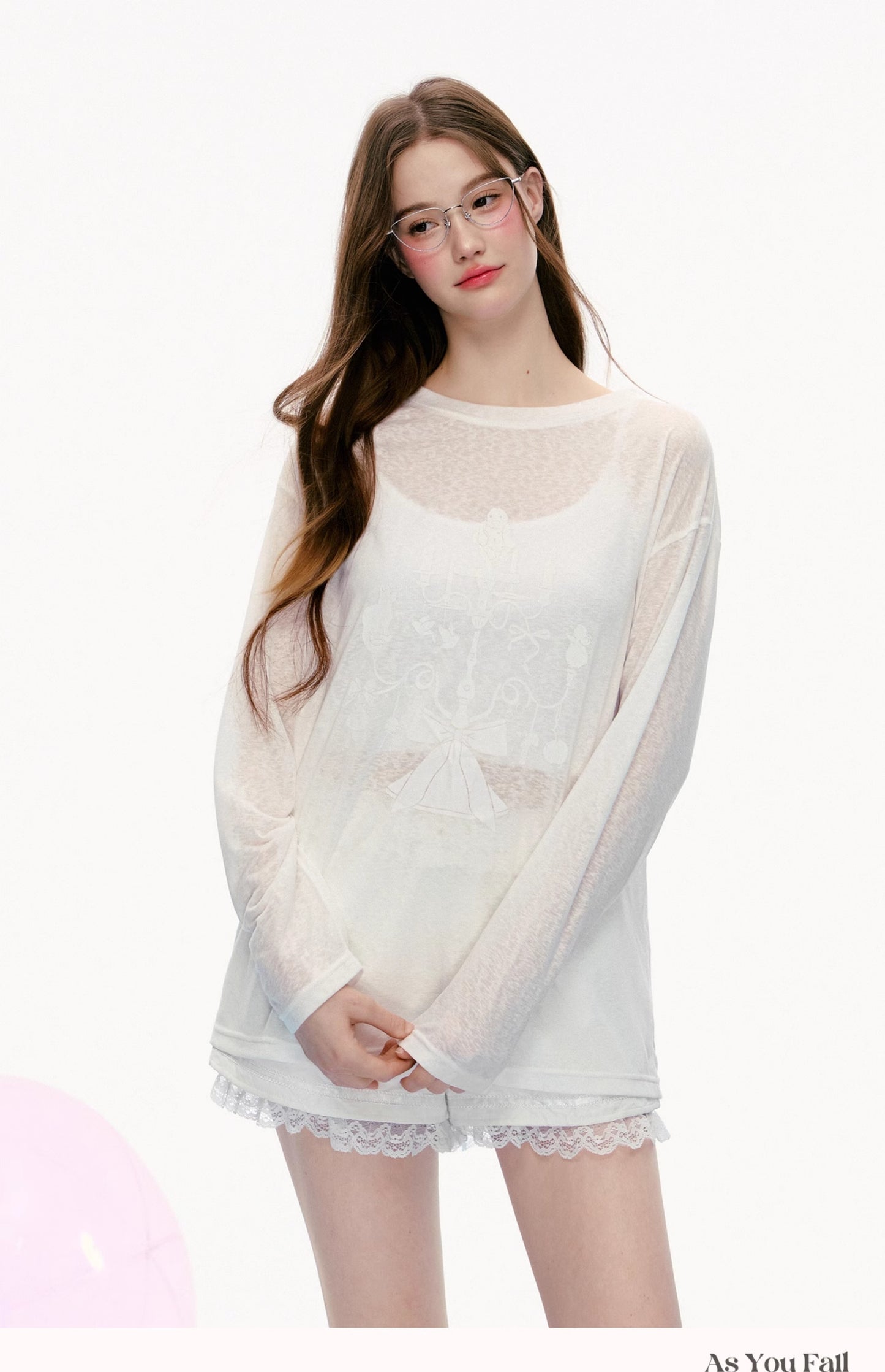 Oversized Printed Sheer T-Shirt