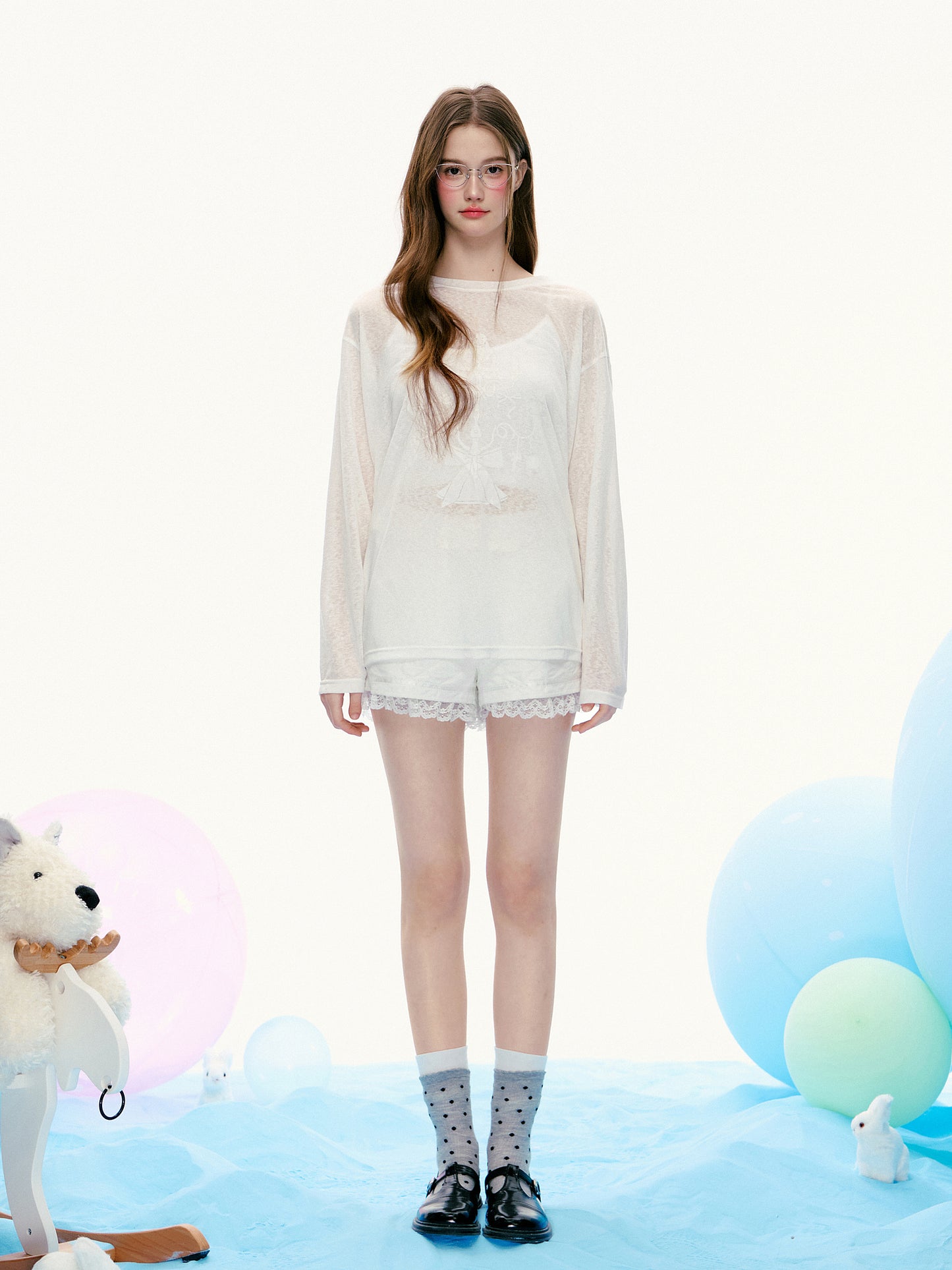 Oversized Printed Sheer T-Shirt