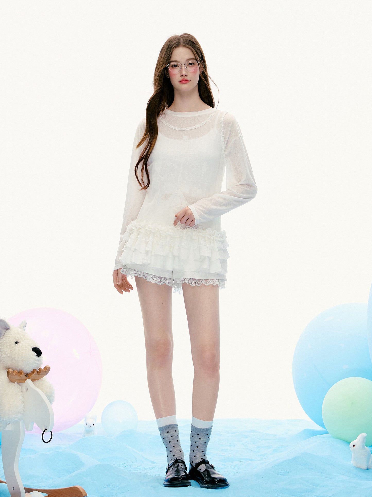 Oversized Printed Sheer T-Shirt