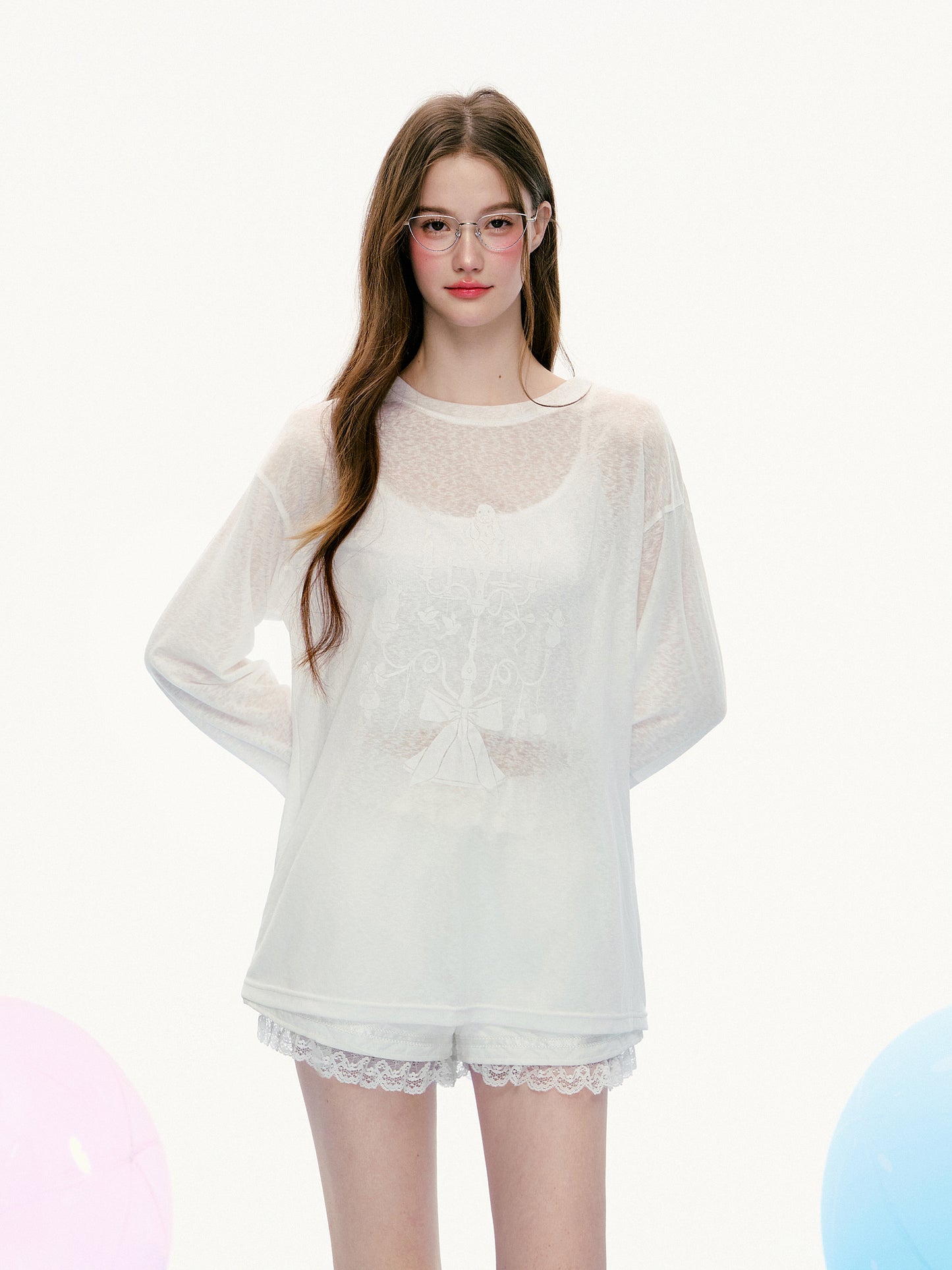 Oversized Printed Sheer T-Shirt