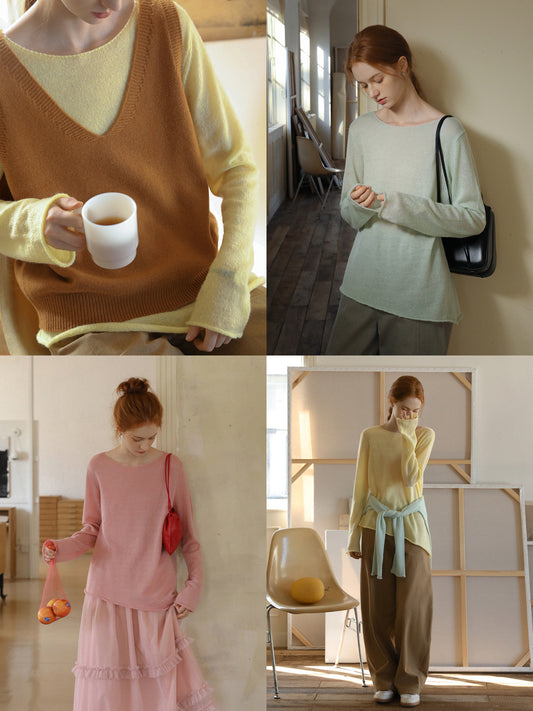 Roll Edge Asymmetric Sweater