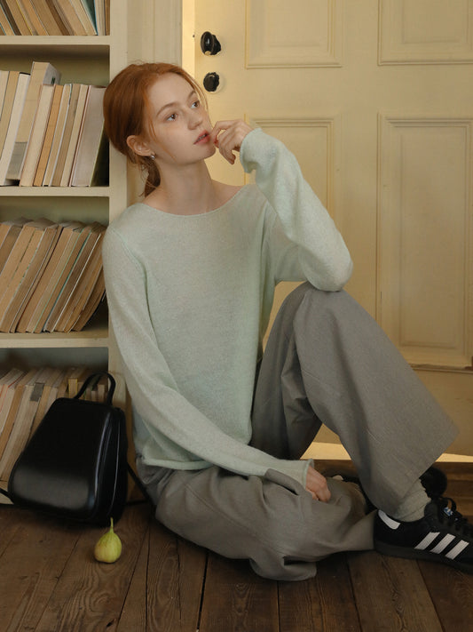 Roll Edge Asymmetric Sweater