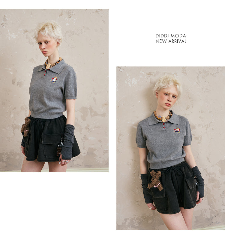 Boxing Hamster Soft Cropped Polo Shirt