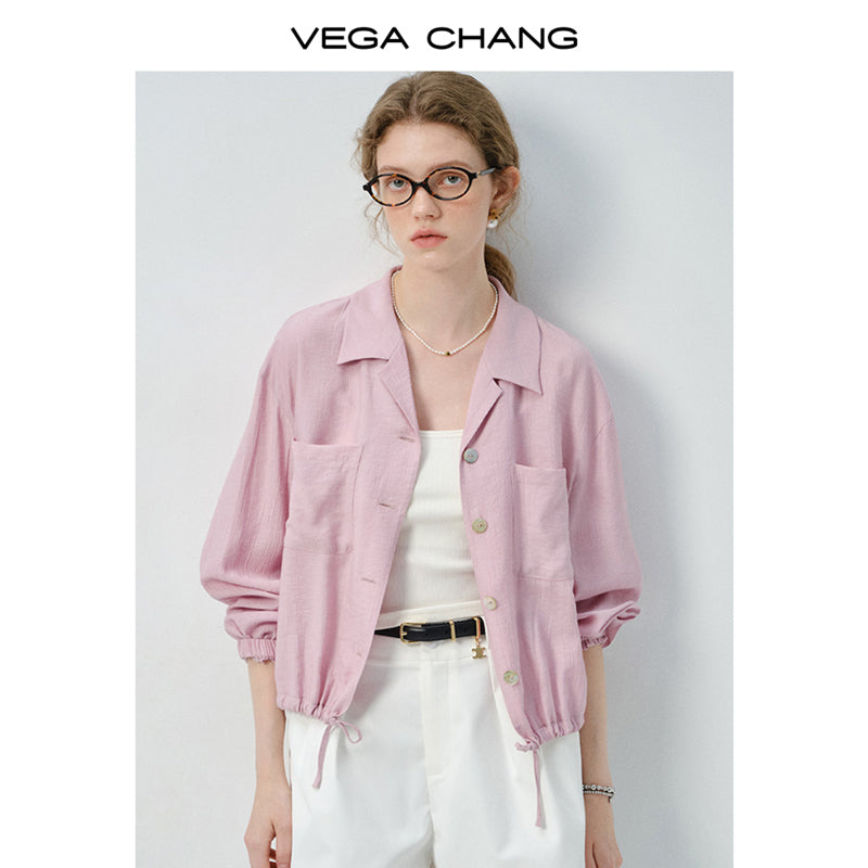 Crinkle-Textured Shirt With Adjustable Hem