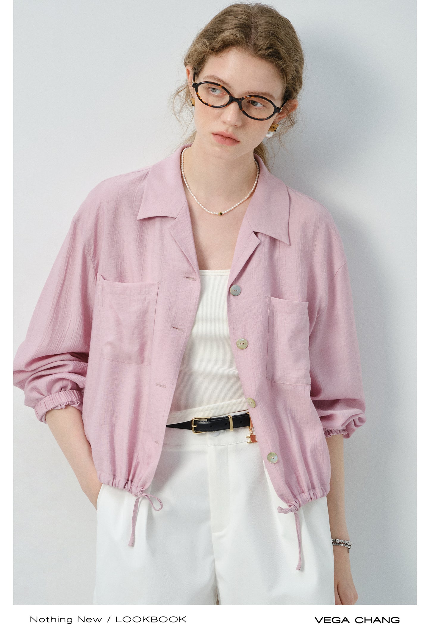 Crinkle-Textured Shirt With Adjustable Hem