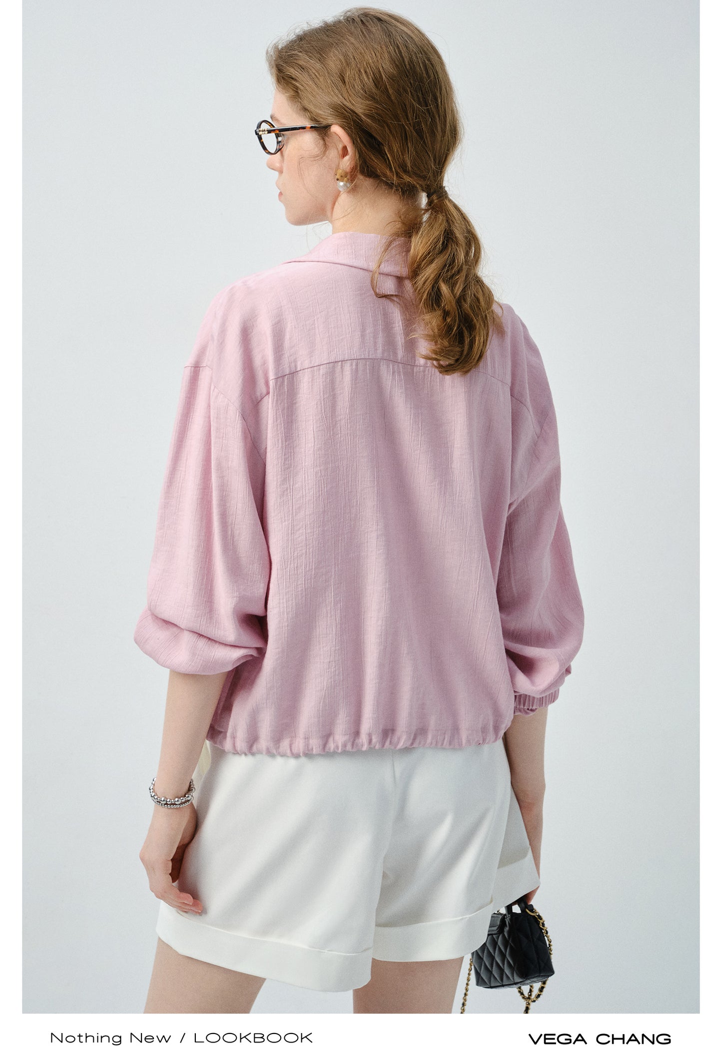 Crinkle-Textured Shirt With Adjustable Hem