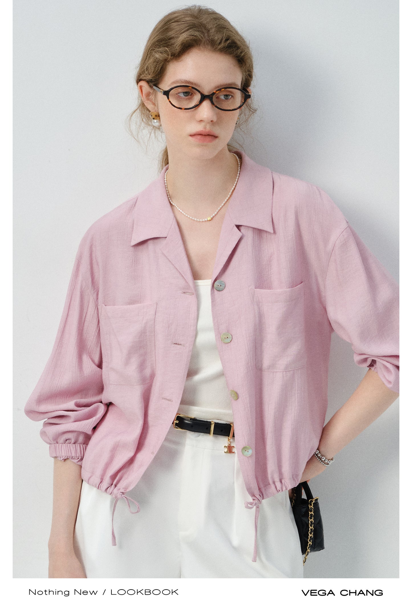 Crinkle-Textured Shirt With Adjustable Hem