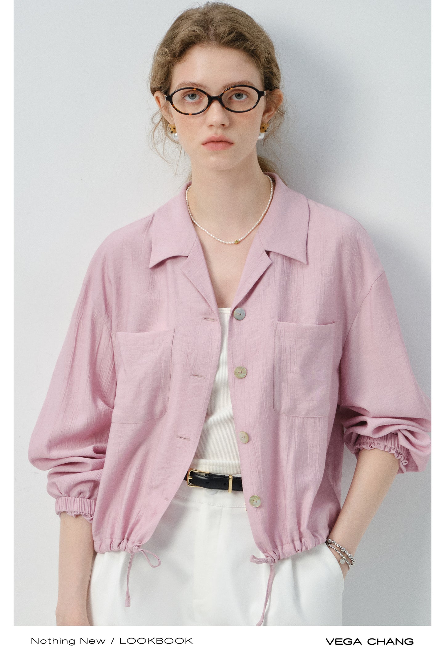 Crinkle-Textured Shirt With Adjustable Hem