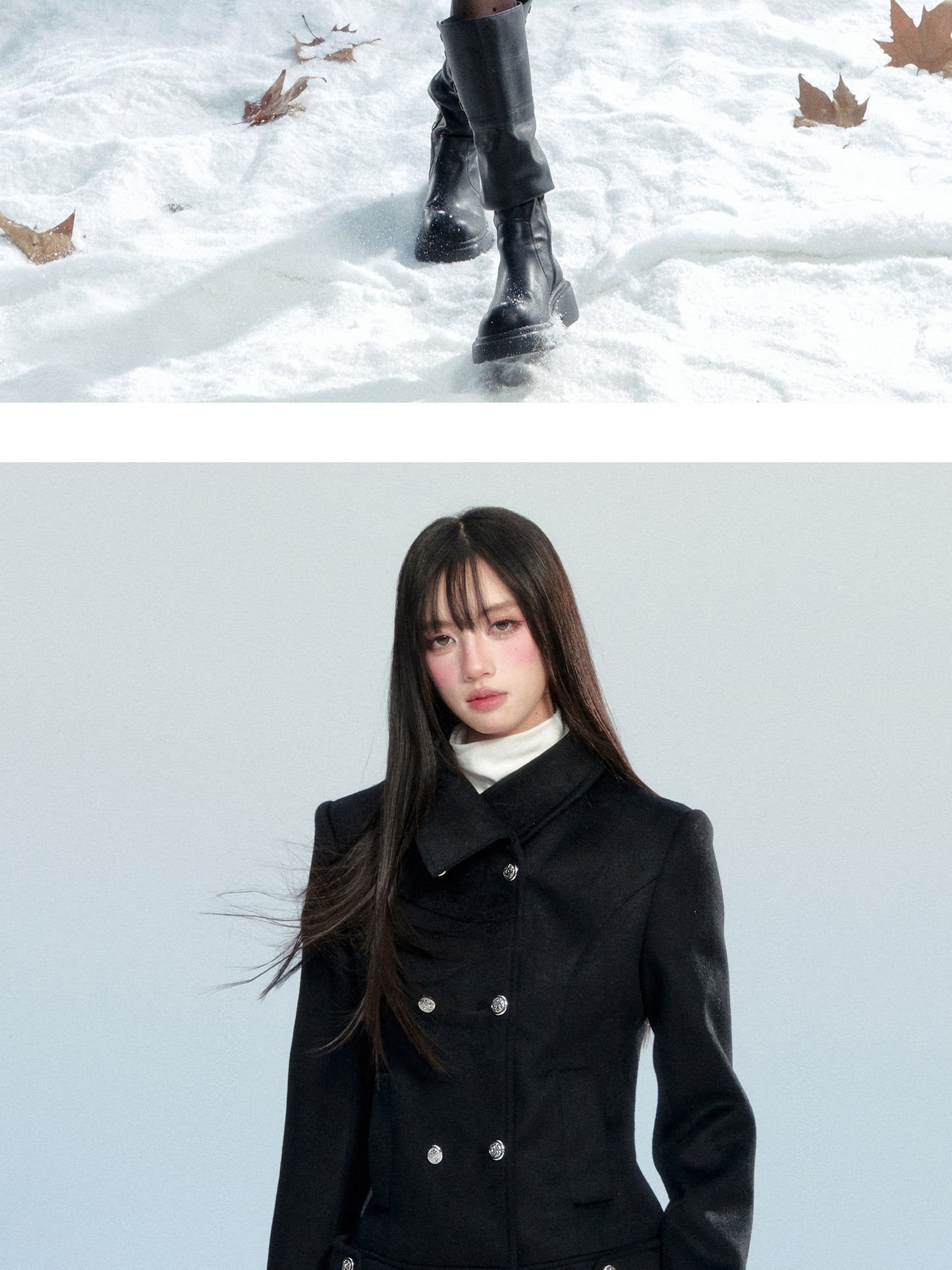 Fitted Double-Breasted Jacket With Metallic Buttons