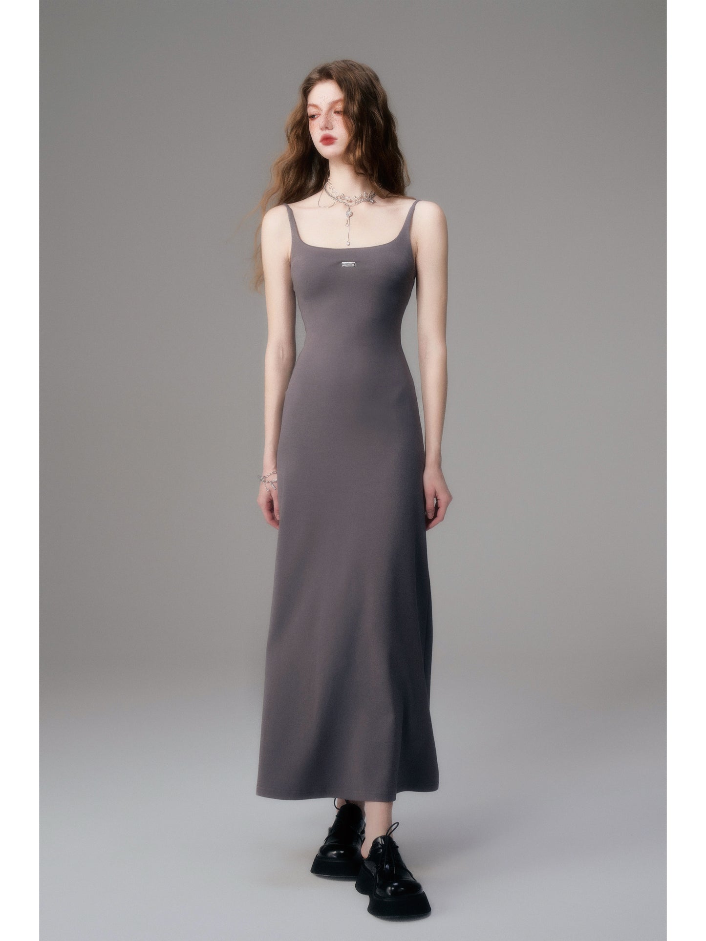 Minimalist Elastic Maxi Camisole Dress
