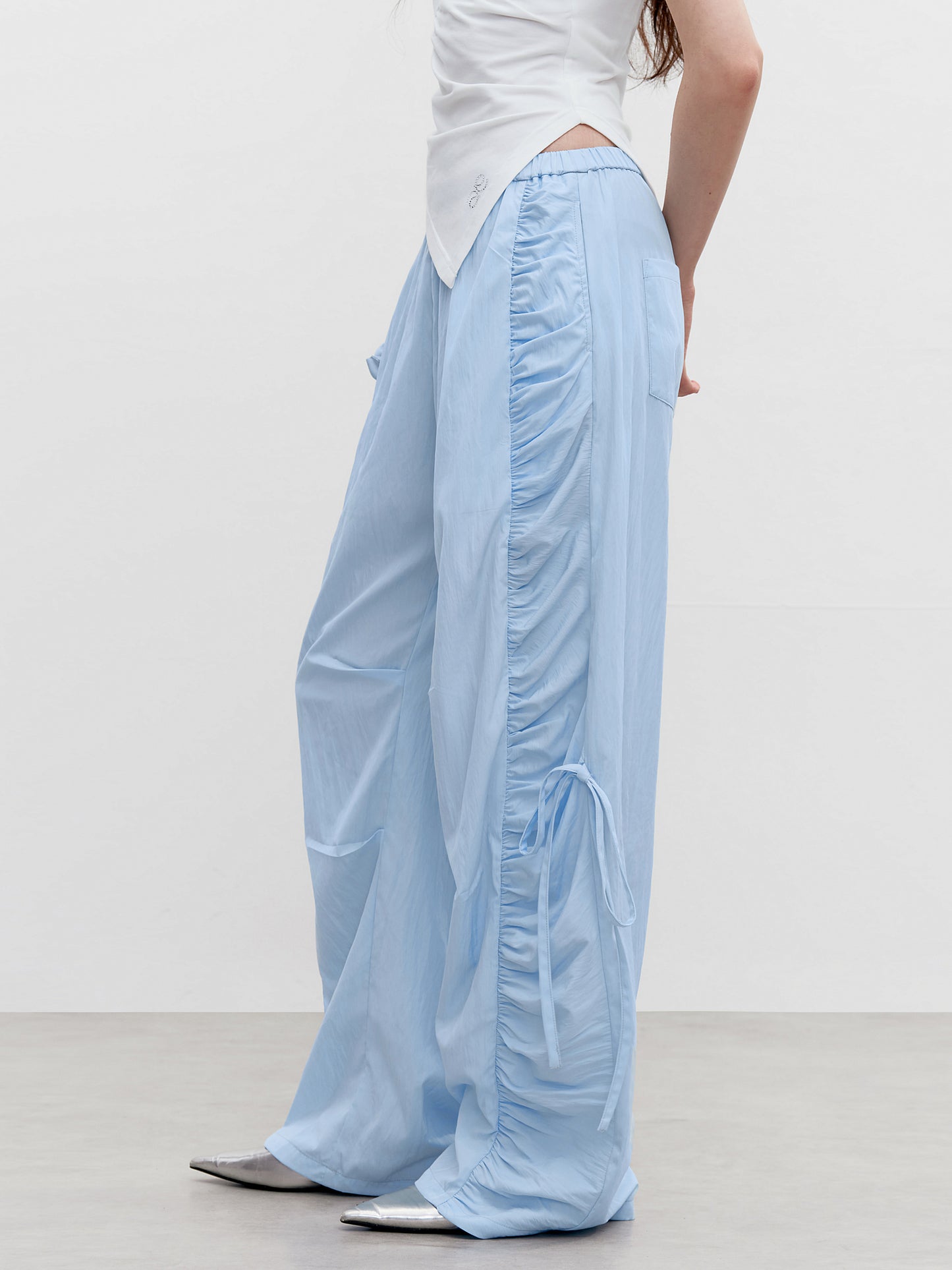 Cargo Trousers With Side Ruching