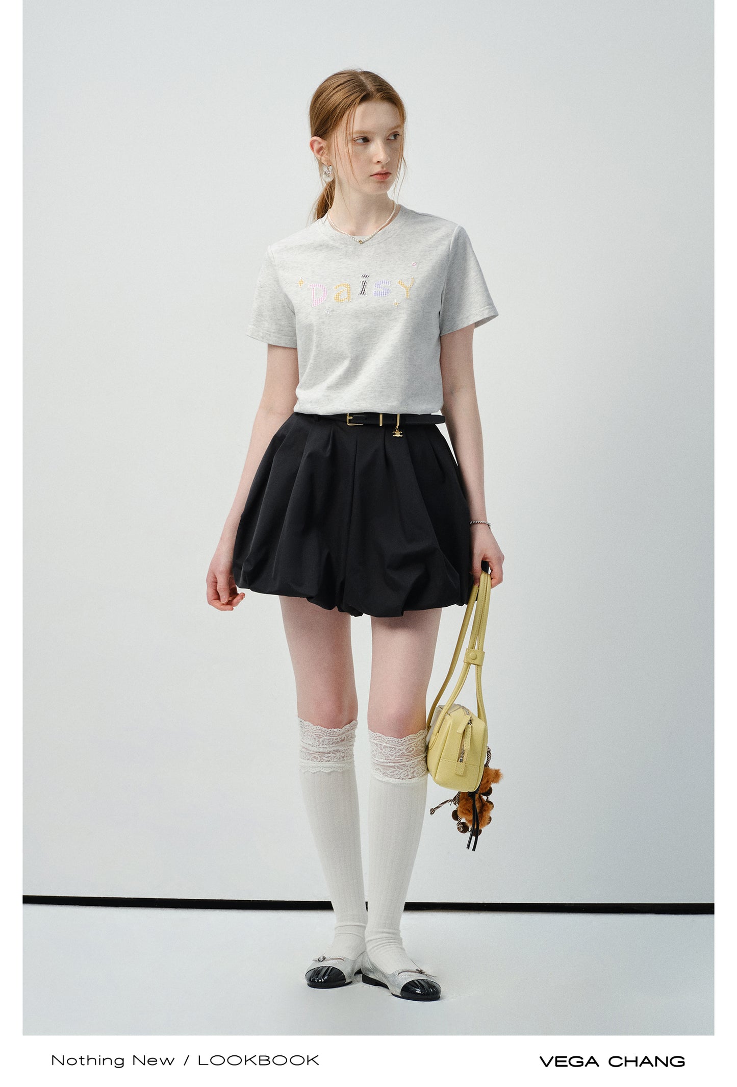 Gingham Letter Patch T-Shirt
