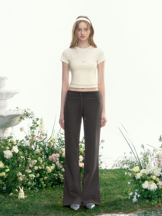 Drawstring Flared Sweatpants