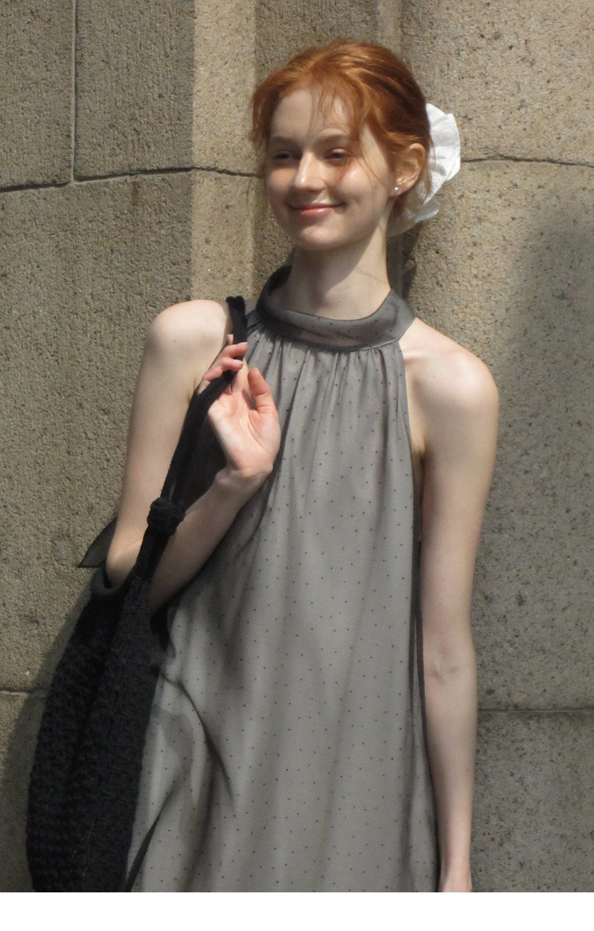Airy Dotted Sleeveless Dress With Sheer Layers