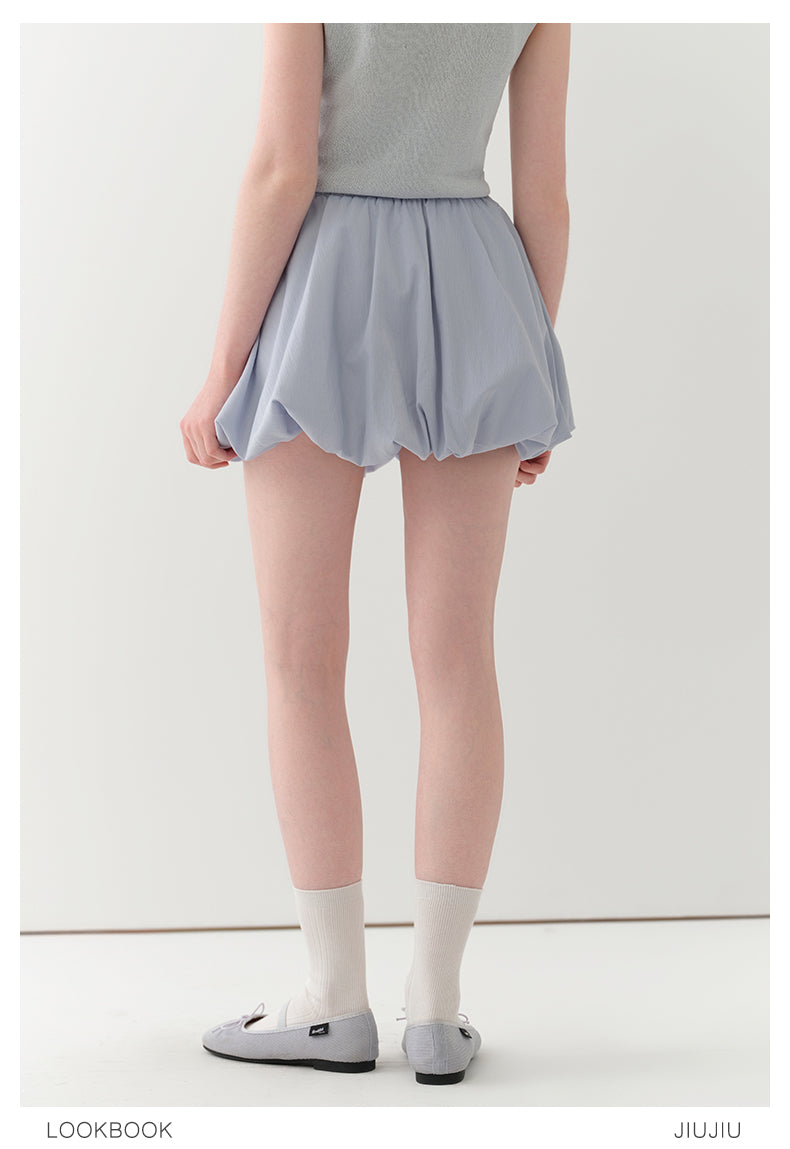 Elastic-Waist Bubble Skirt In Three Colors