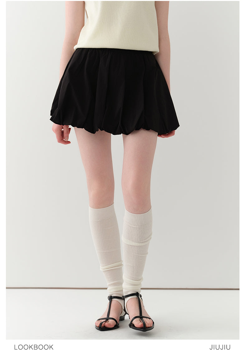 Elastic-Waist Bubble Skirt In Three Colors