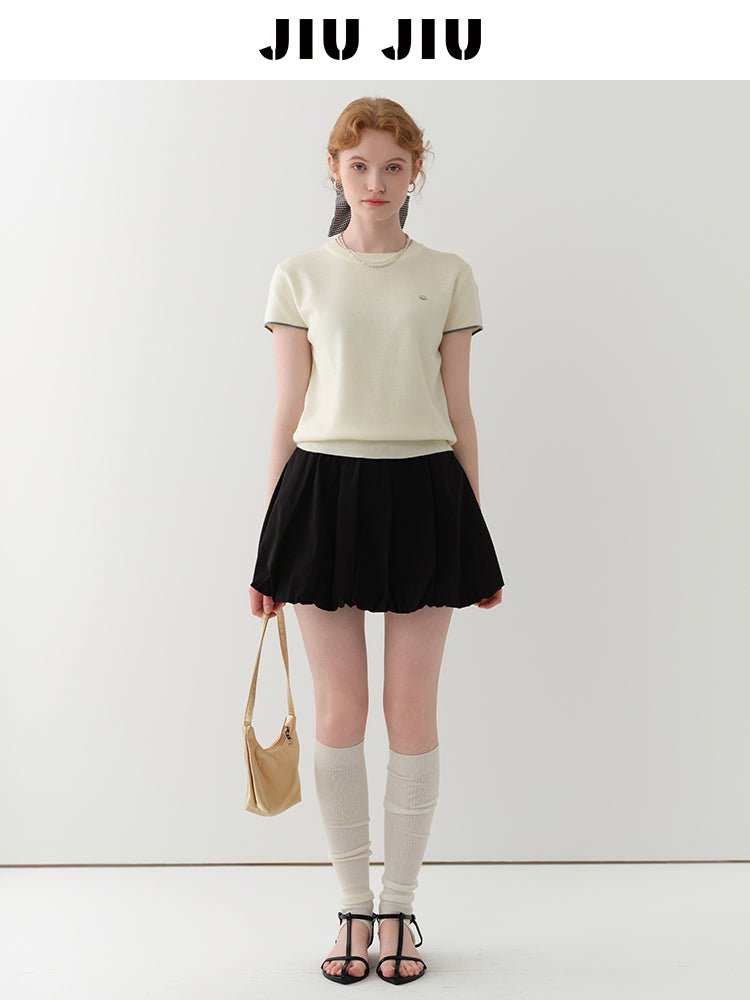 Elastic-Waist Bubble Skirt In Three Colors