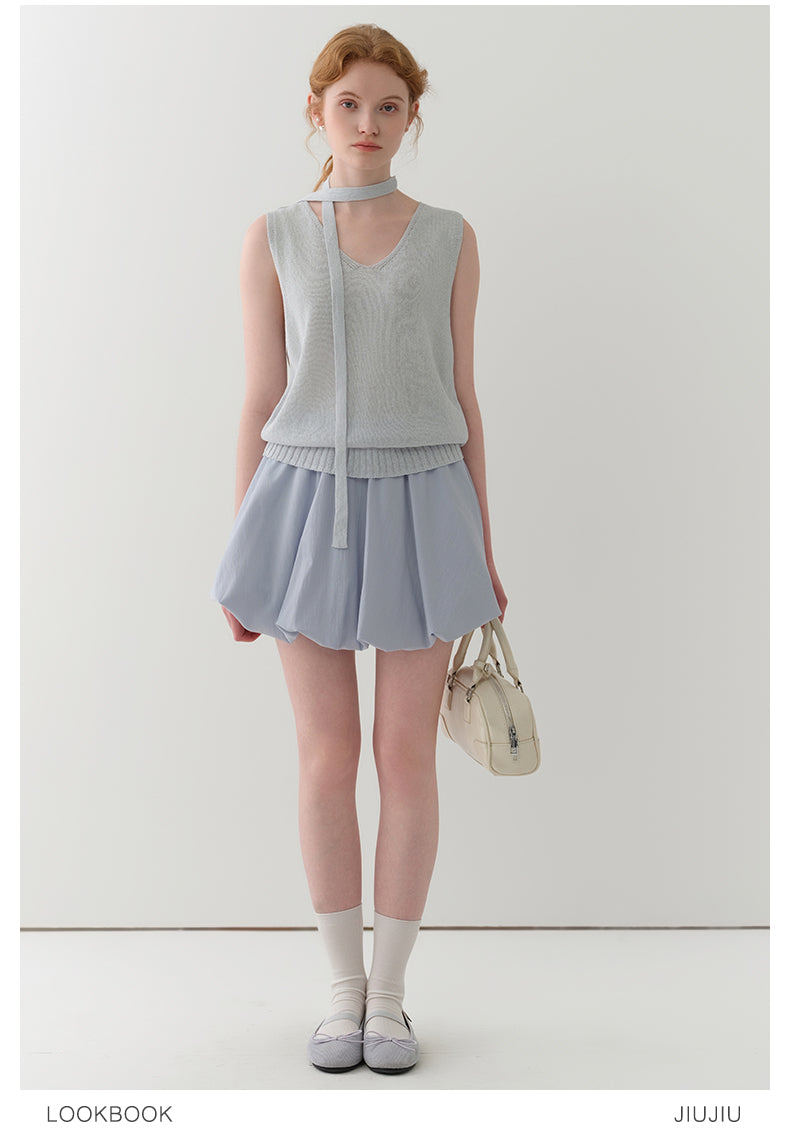 Elastic-Waist Bubble Skirt In Three Colors